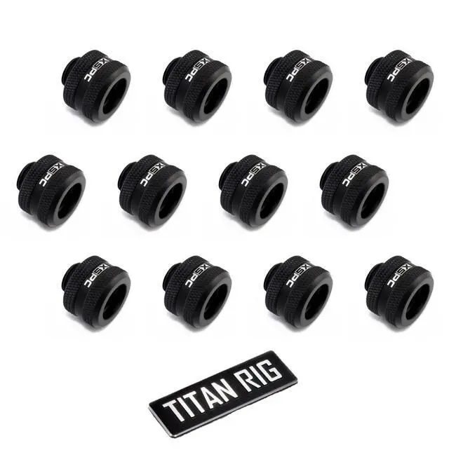 Alt view image 7 of 14 - XSPC G1/4" to 10mm ID, 14mm OD Rigid Tubing Fitting, Matte Black, 12-pack