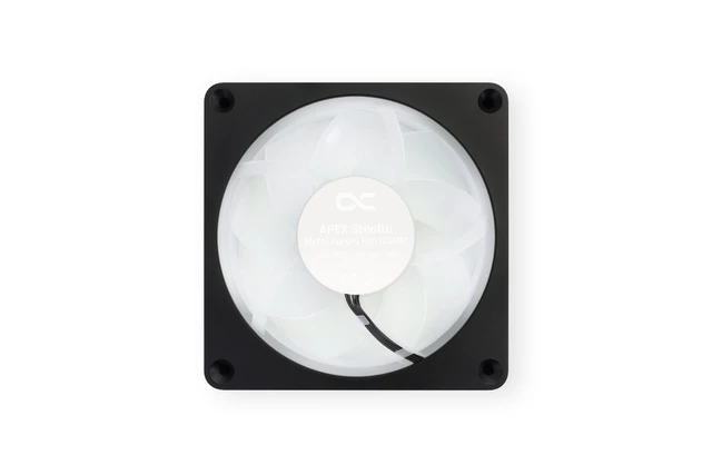 Alt view image 10 of 11 - Alphacool Apex Stealth Metal Aurora Fan Matt Black 2600rpm - 120x120x25mm, 120mm, 4-Pin PWM, 3.35 mmH2O, 59.79 CFM, 36.4 dBA, 12V (13777)