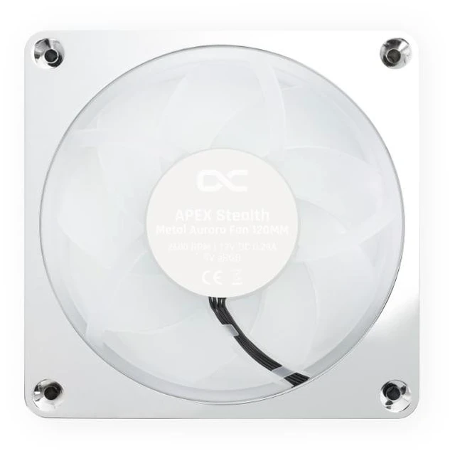 Alt view image 10 of 11 - Alphacool Apex Stealth Metal Aurora Fan Chrome 2600rpm - 120x120x25mm, 120mm, 4-Pin PWM, 3.35 mmH2O, 59.79 CFM, 36.4 dBA, 12V (13778)
