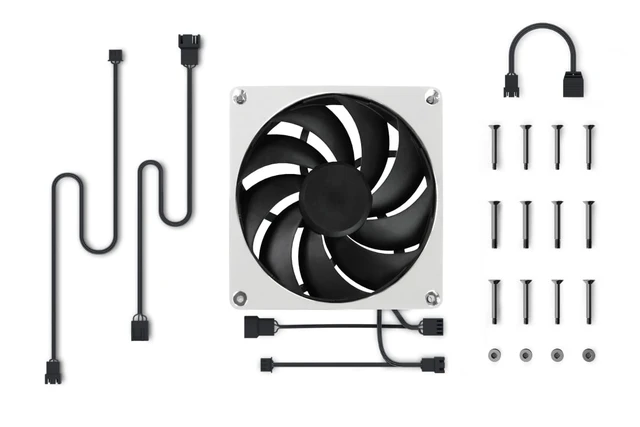 Alt view image 12 of 12 - Alphacool Apex Stealth Metal Fan 2500rpm Chrome - 140x140x25mm, 140mm, 4-Pin PWM, 3.45 mmH2O, 93.9 CFM, 37.6 dBA, 12V (13774)