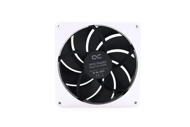 Alt view image 9 of 11 - Alphacool Apex Stealth Metal Fan 2500rpm White - 140x140x25mm (13773)