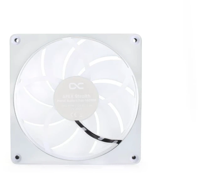 Alt view image 10 of 11 - Alphacool Apex Stealth Metal Aurora Fan 2000rpm Chrome - 140x140x25mm, 140mm, 4-Pin PWM, 2.36 mmH2O, 75.12 CFM, 32.8 dBA, 12V (13787)