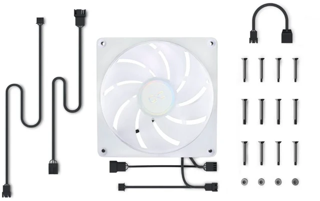Alt view image 11 of 11 - Alphacool Apex Stealth Metal Aurora Fan 2000rpm Chrome - 140x140x25mm, 140mm, 4-Pin PWM, 2.36 mmH2O, 75.12 CFM, 32.8 dBA, 12V (13787)