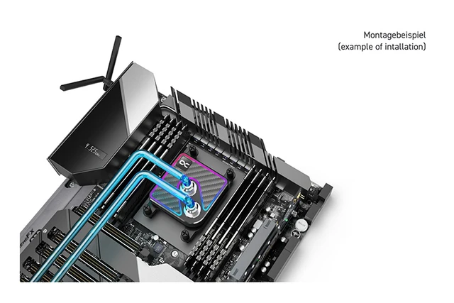 Alt view image 14 of 14 - Alphacool Core 1 Aurora Carbon - Carbon Fiber CPU Water Block, G1/4, Nickel Plated Copper (13769)