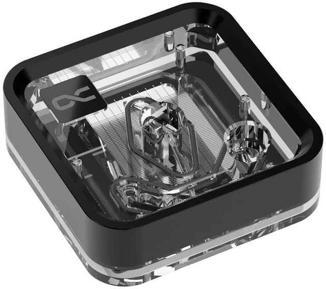 Alt view image 8 of 13 - Alphacool Core 1 LT Aurora Acrylic - Black CPU Water Block, G1/4, Nickel Plated Copper (13886)