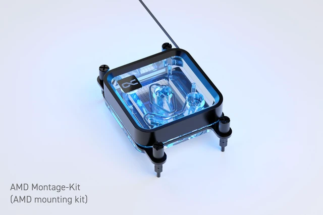 Alt view image 11 of 13 - Alphacool Core 1 LT Aurora Acrylic - Black CPU Water Block, G1/4, Nickel Plated Copper (13886)