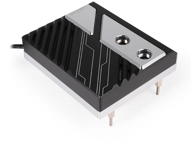 Alt view image 8 of 12 - Alphacool Apex 1 CPU Cooler - AM5 - Black / Chrome, G1/4, Nickel Plated Copper (13893)