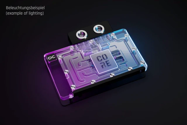 Alt view image 10 of 13 - Alphacool Core Geforce RTX 5080 Reference Waterblock with Backplate, G1/4, Chrome Plated Copper, ARGB (10248)