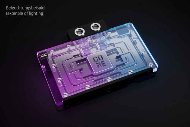 Alt view image 10 of 13 - Alphacool Core Geforce RTX 5090 Reference Waterblock with Backplate, G1/4, Chrome Plated Copper, ARGB (10242)