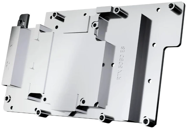 Alt view image 12 of 12 - Alphacool ES RTX 5080 Reference 1-Slot-Design Waterblock with Backplate, G1/4, Chrome Plated Copper, ARGB (10261)