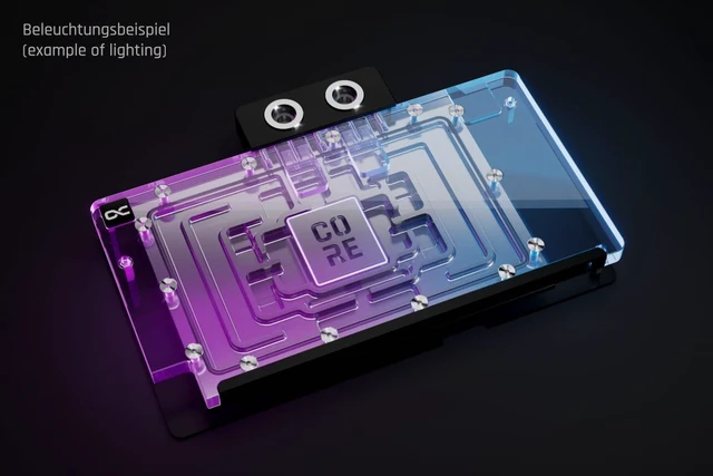 Alt view image 10 of 13 - Alphacool Core Geforce RTX 5090 TUF Gaming Waterblock with Backplate, G1/4, Chrome Plated Copper, ARGB (10269)