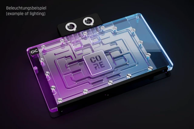 Alt view image 10 of 13 - Alphacool Core Geforce RTX 5090 Suprim + Vanguard Waterblock with Backplate, G1/4, Chrome Plated Copper, ARGB (10268)