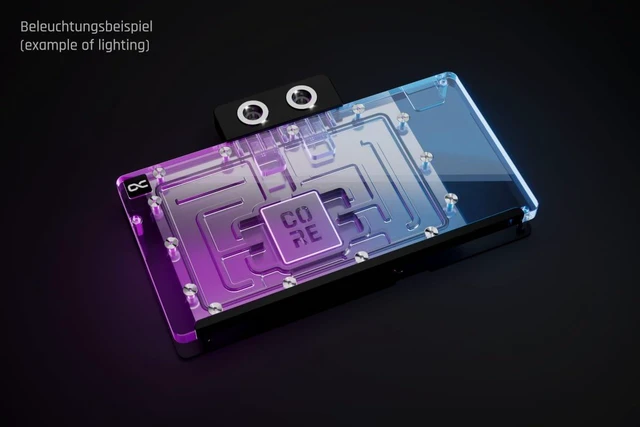 Alt view image 10 of 13 - Alphacool Core Geforce RTX 5080 Solid + AMP Waterblock with Backplate, G1/4, Chrome Plated Copper, ARGB (14733)
