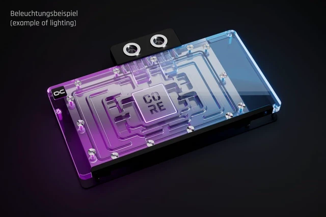 Alt view image 10 of 13 - Alphacool Core Geforce RTX 5090 Solid + AMP Waterblock with Backplate, G1/4, Chrome Plated Copper, ARGB (14730)