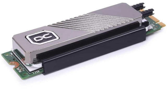 Alt view image 10 of 12 - Alphacool HDX Pro Water - M.2 NVMe 2280 SSD - MCX Version, G1/4, Brass, Silver (11769)