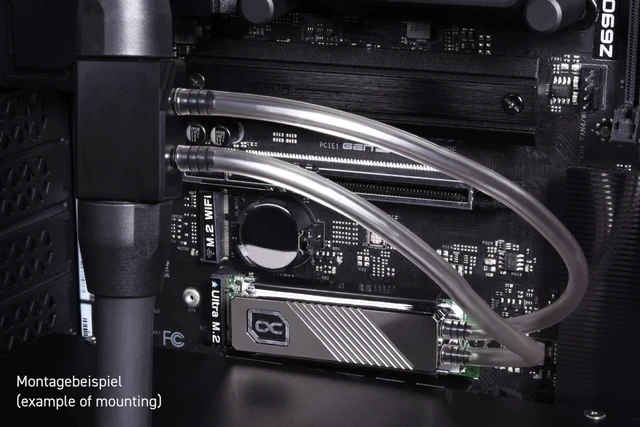 Alt view image 12 of 12 - Alphacool HDX Pro Water - M.2 NVMe 2280 SSD - MCX Version, G1/4, Brass, Silver (11769)