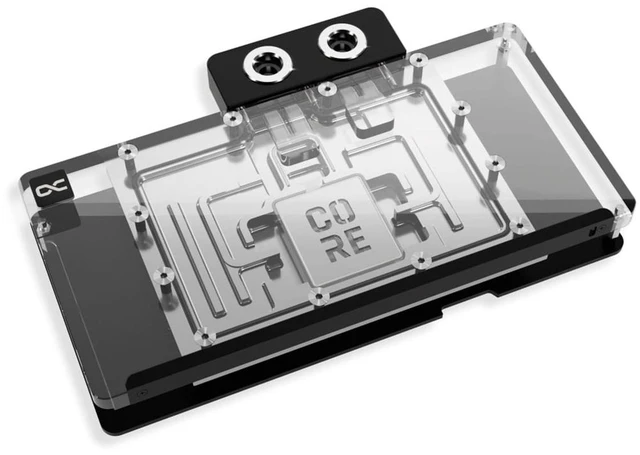 Alt view image 8 of 13 - Alphacool Core RX 9070 XT Nitro+ with Backplate GPU Water Block, G1/4, Chrome Plated Copper, ARGB (14778)
