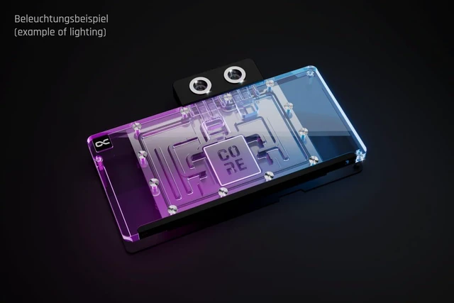 Alt view image 10 of 13 - Alphacool Core RX 9070 XT Nitro+ with Backplate GPU Water Block, G1/4, Chrome Plated Copper, ARGB (14778)