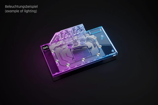 Alt view image 10 of 13 - Alphacool Eisblock Aurora Arc B580 Steel Legend + Challenger with Backplate GPU Water Block, G1/4, Chrome Plated Copper (10274)