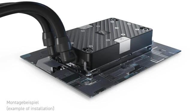 Alt view image 10 of 10 - Alphacool ES Jet LGA 4677 / SP5 LGA 6096 1U - Carbon CPU Water Block, G1/4, Nickel Plated Copper (10229)