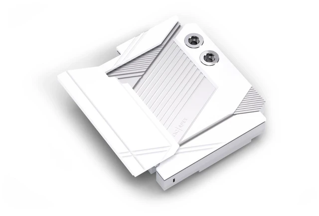 Alt view image 9 of 13 - Alphacool Apex Monoblock for X870 AORUS ELITE WIFI7 ICE Montherboard, G1/4, Chrome Plated Copper, White (14683)