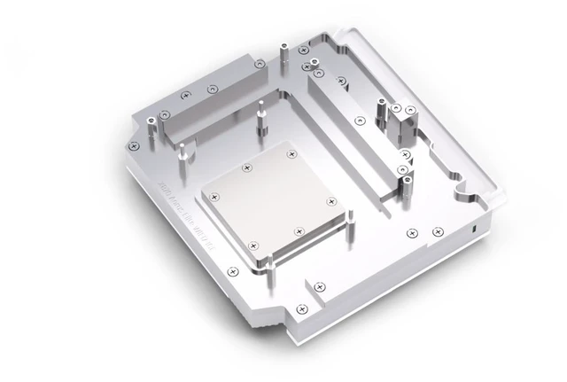 Alt view image 11 of 13 - Alphacool Apex Monoblock for X870 AORUS ELITE WIFI7 ICE Montherboard, G1/4, Chrome Plated Copper, White (14683)