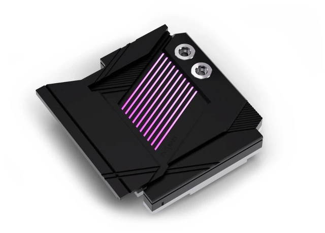 Alt view image 10 of 13 - Alphacool Apex Monoblock for X870 AORUS ELITE WIFI7 AM5 Motherboard, G1/4, Chrome Plated Copper, Black (14720)
