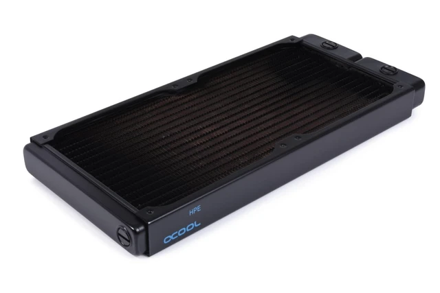 Alt view image 10 of 14 - Alphacool NexXxoS HPE-30 Full Copper 280mm Radiator, 140mm, G1/4, 30mm, Black (14378)