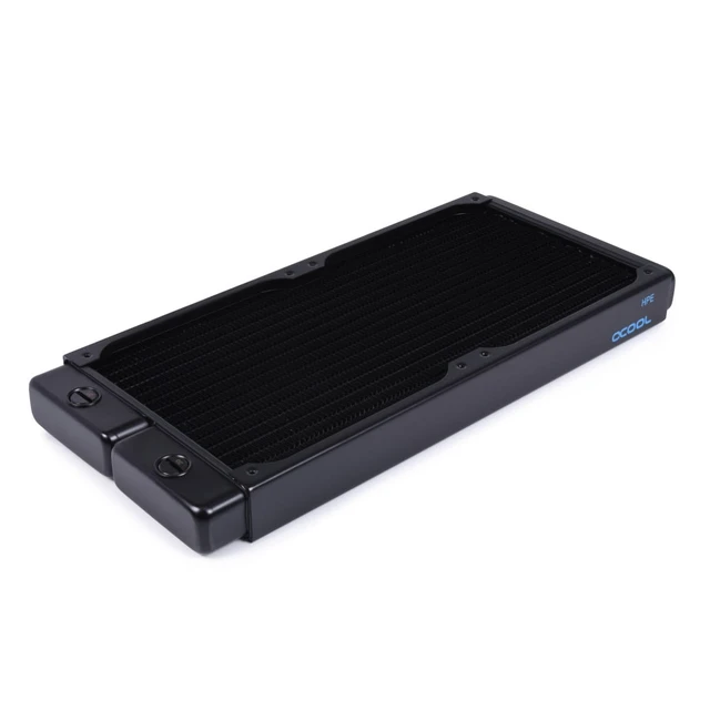 Alt view image 8 of 14 - Alphacool NexXxoS HPE-30 Full Copper 280mm Radiator, 140mm, G1/4, 30mm, Black (14378)