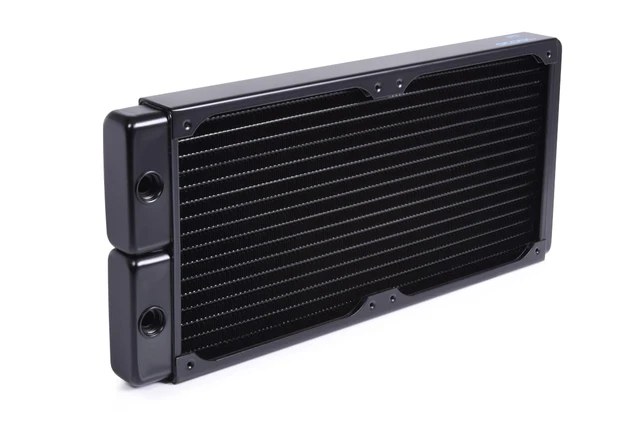 Alt view image 11 of 14 - Alphacool NexXxoS HPE-30 Full Copper 280mm Radiator, 140mm, G1/4, 30mm, Black (14378)
