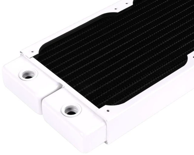 Alt view image 10 of 13 - Alphacool HPE-30 Full Copper 360mm Radiator - White, 120mm, G1/4, 30mm (10225)