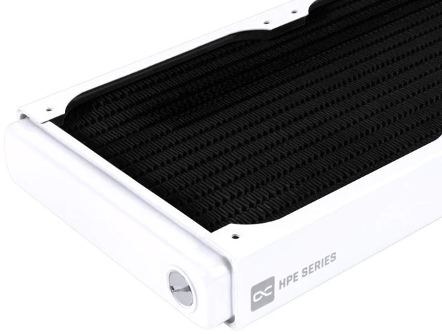 Alt view image 11 of 13 - Alphacool HPE-30 Full Copper 360mm Radiator - White, 120mm, G1/4, 30mm (10225)