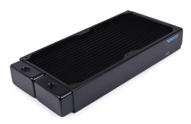 Alt view image 9 of 14 - Alphacool NexXxoS HPE-45 Full Copper 280mm Radiator, 140mm, G1/4, 45mm, Black (14441)