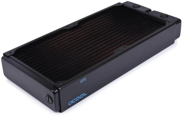 Alt view image 10 of 14 - Alphacool NexXxoS HPE-45 Full Copper 280mm Radiator, 140mm, G1/4, 45mm, Black (14441)