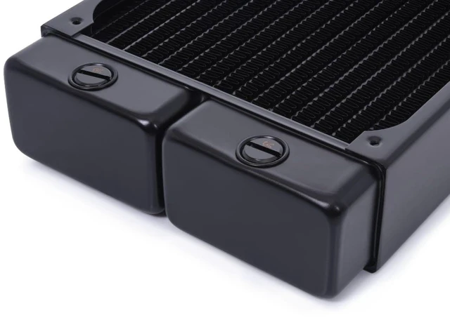 Alt view image 12 of 14 - Alphacool NexXxoS HPE-45 Full Copper 280mm Radiator, 140mm, G1/4, 45mm, Black (14441)