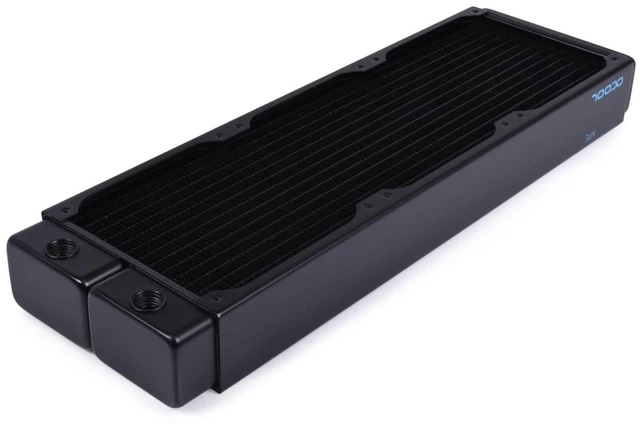Alt view image 5 of 10 - Alphacool NexXxoS Hpe-45 Full Copper 360mm Radiator, 120mm, G1/4, 45mm, Black (14440)