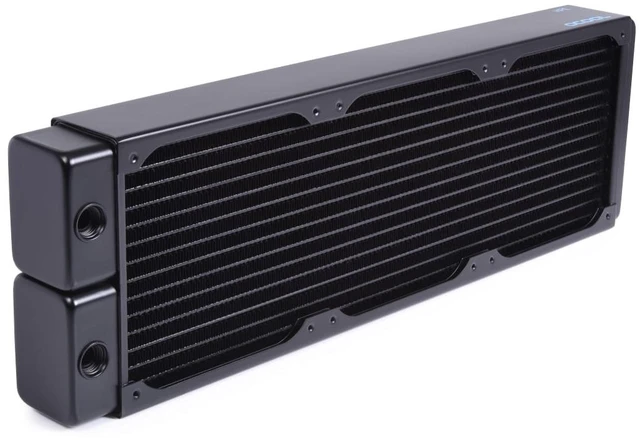 Alt view image 7 of 10 - Alphacool NexXxoS Hpe-45 Full Copper 360mm Radiator, 120mm, G1/4, 45mm, Black (14440)