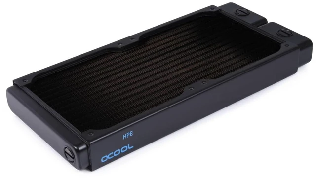Alt view image 10 of 14 - Alphacool NexXxoS HPE-30 Full Copper 240mm Radiator, 120mm, G1/4, 20mm, Black (14376)