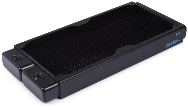 Alt view image 8 of 14 - Alphacool NexXxoS HPE-30 Full Copper 240mm Radiator, 120mm, G1/4, 20mm, Black (14376)