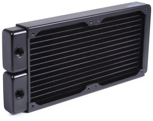 Alt view image 11 of 14 - Alphacool NexXxoS HPE-30 Full Copper 240mm Radiator, 120mm, G1/4, 20mm, Black (14376)