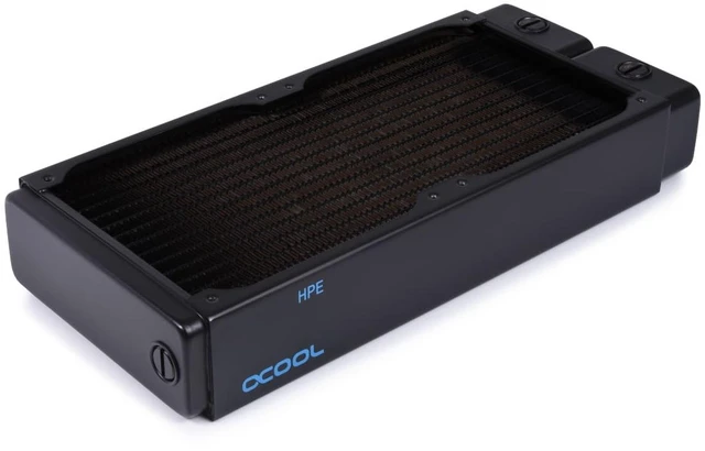 Alt view image 10 of 14 - Alphacool NexXxoS HPE-45 Full Copper 240mm Radiator, 120mm, G1/4, 45mm, Black (14439)