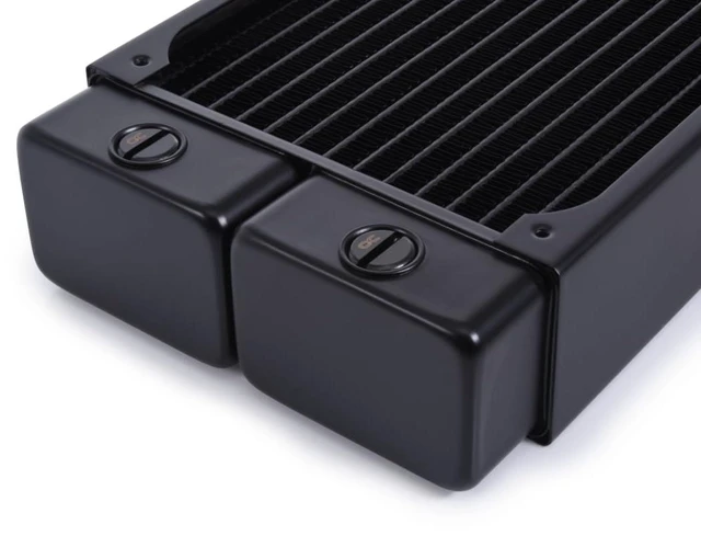 Alt view image 12 of 14 - Alphacool NexXxoS HPE-45 Full Copper 240mm Radiator, 120mm, G1/4, 45mm, Black (14439)