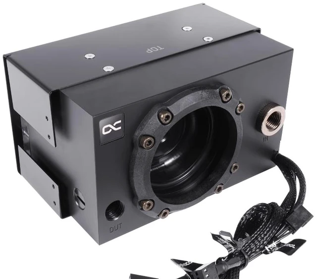 Alt view image 11 of 12 - Alphacool ES 2U Reservoir VPP/D5 with Flow/Temperature Sensor, G1/4, 5.25", Acetal, Black (13741)