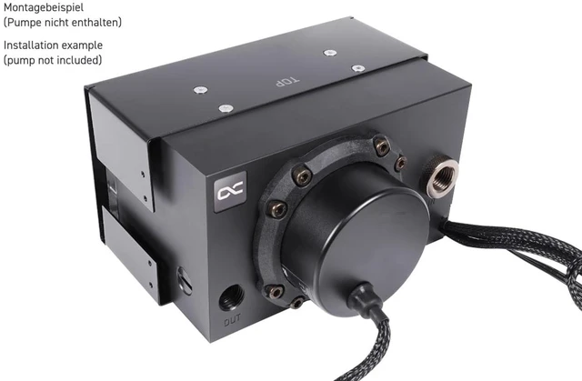 Alt view image 10 of 12 - Alphacool ES 2U Reservoir VPP/D5 with Flow/Temperature Sensor, G1/4, 5.25", Acetal, Black (13741)