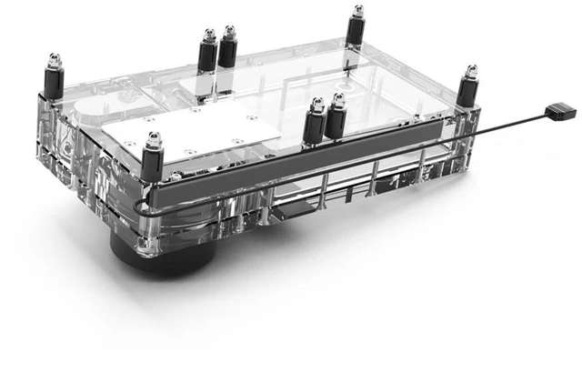 Alt view image 9 of 12 - Alphacool Core Flat Reservoir 240 Right with VPP Pump, G1/4, 270 ml, Acrylic, Clear (15487)