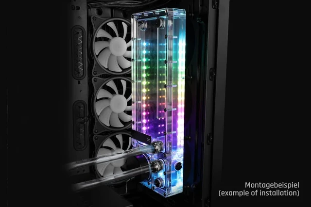 Alt view image 11 of 12 - Alphacool Core Flat Reservoir 240 Right with VPP Pump, G1/4, 270 ml, Acrylic, Clear (15487)