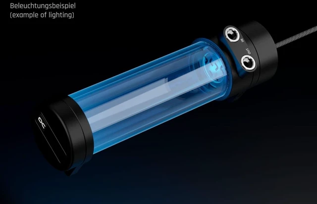Alt view image 14 of 14 - Alphacool Core 70 Tube Reservoir with VPP/D5 Apex PWM Pump, G1/4, 494ml, Borosilicate Glass, Black (13742)