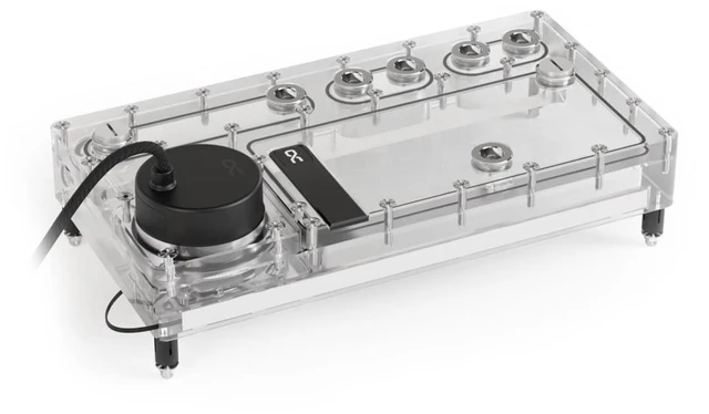 Alt view image 7 of 9 - Alphacool Core Distro Plate 280 VPP/D5 - Left with VPP D5 Apex Pump Reservoir, G1/4, 360ml, Acrylic, Clear (14573)