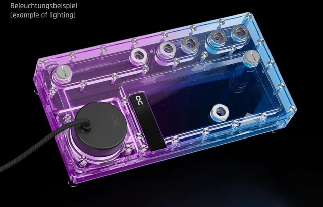 Alt view image 8 of 9 - Alphacool Core Distro Plate 280 VPP/D5 - Left with VPP D5 Apex Pump Reservoir, G1/4, 360ml, Acrylic, Clear (14573)