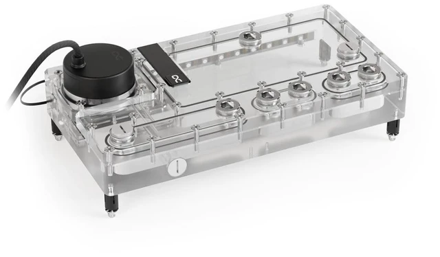 Alt view image 7 of 9 - Alphacool Core Distro Plate 280 VPP/D5 - Right with VPP D5 Apex Pump Reservoir, G1/4, 360ml, Acrylic, Clear (14574)